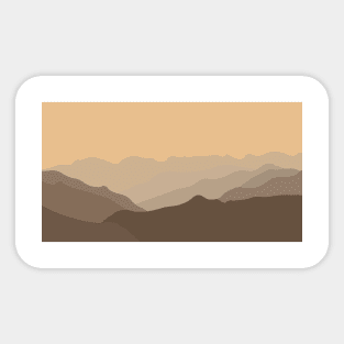 Orange mountains Sticker